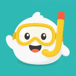 The Aspetto mascot, a blob in a snorkel mask